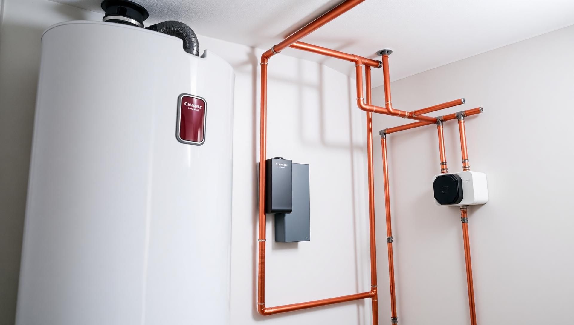 New tankless water heater and copper plumbing installation